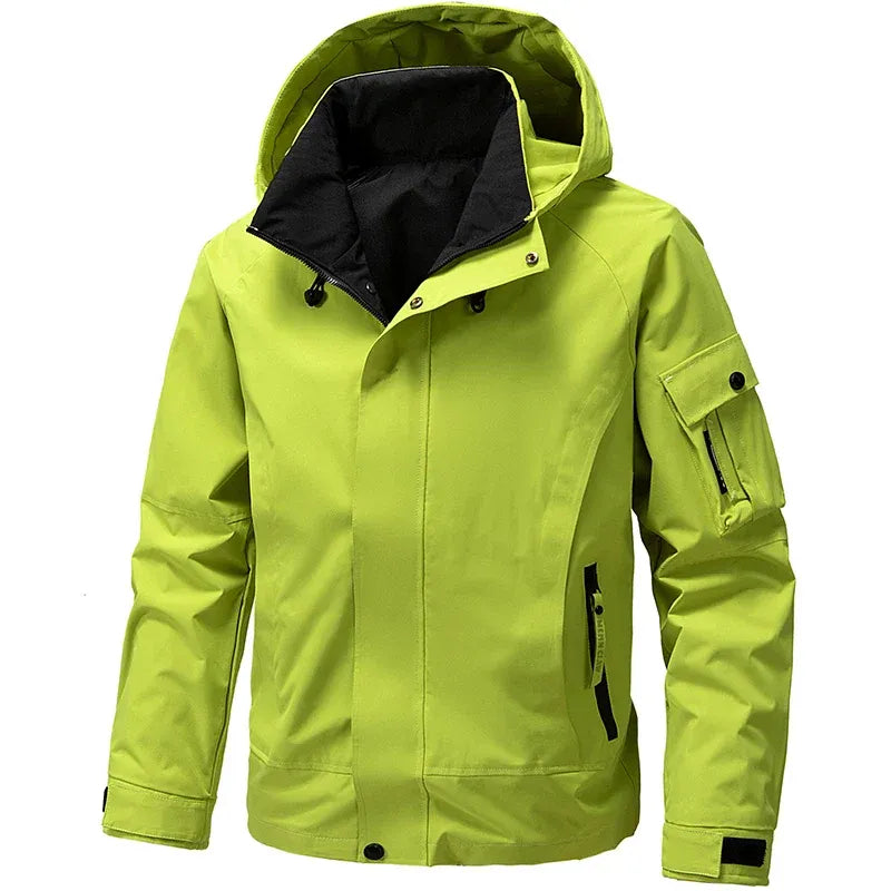 Men’s Jacket – Regular Fit – Water Resistant – Hooded with Zipper and Utility Pockets