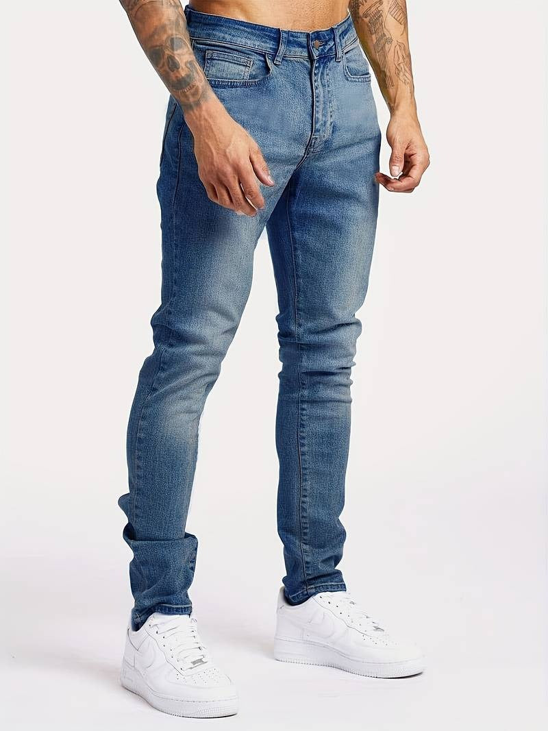 Men's Slim Fit Jeans – Stretch Denim – Classic 5-Pocket – Full Length Casual Wear