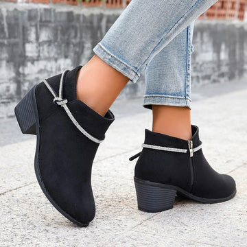 Lisa - Orthopedic Heel Ankle Boots - Suede Look