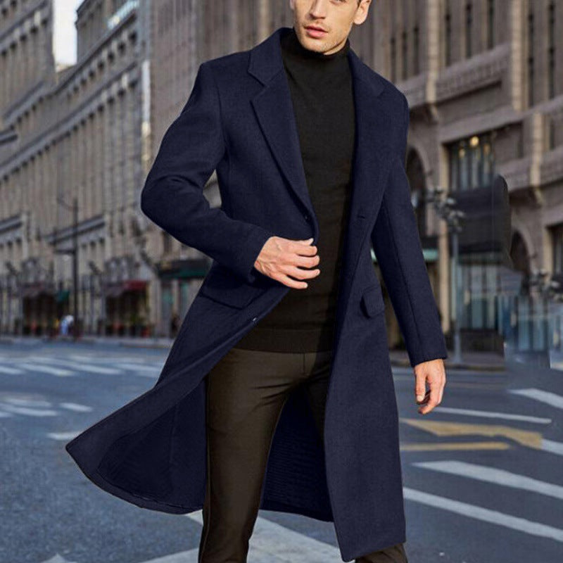 Men's casual coat with lapel collar