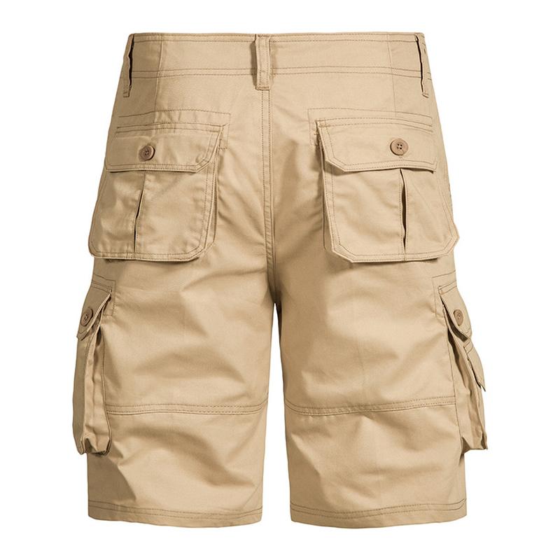 Men’s Cargo Shorts - Durable Cotton - Multi-Pocket Utility - Knee-Length Casual Wear