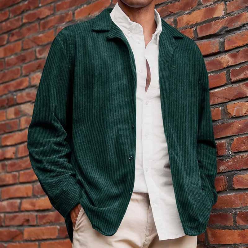 Men's corduroy lapel jacket