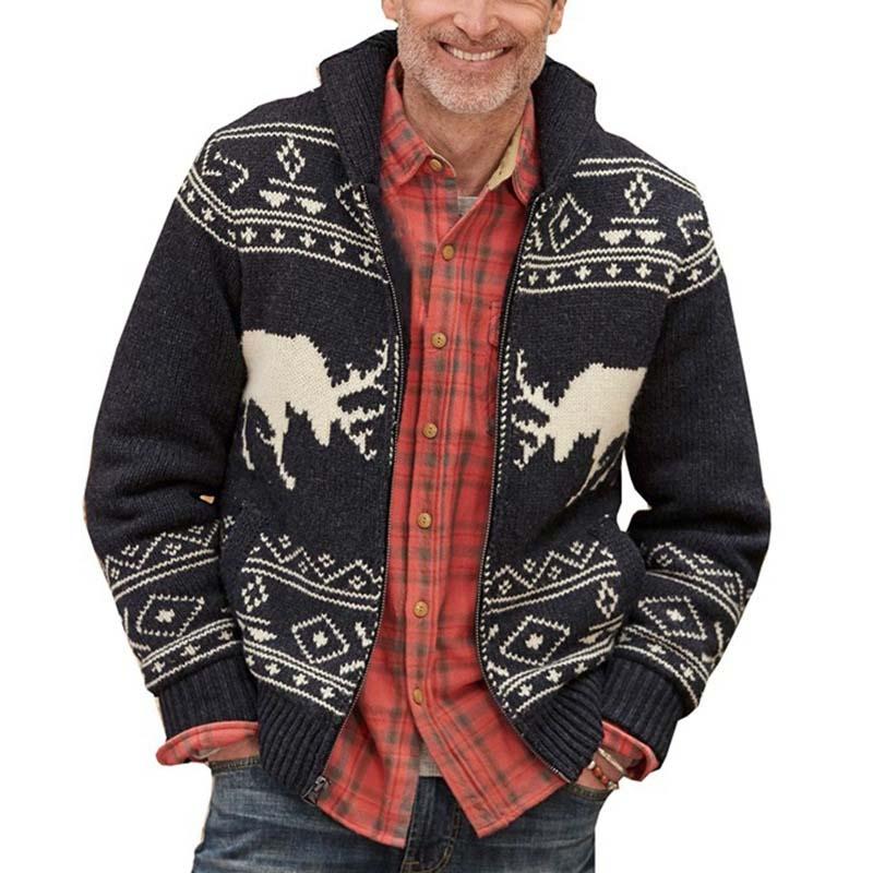 Men's warm and cozy winter sweater with nordic pattern