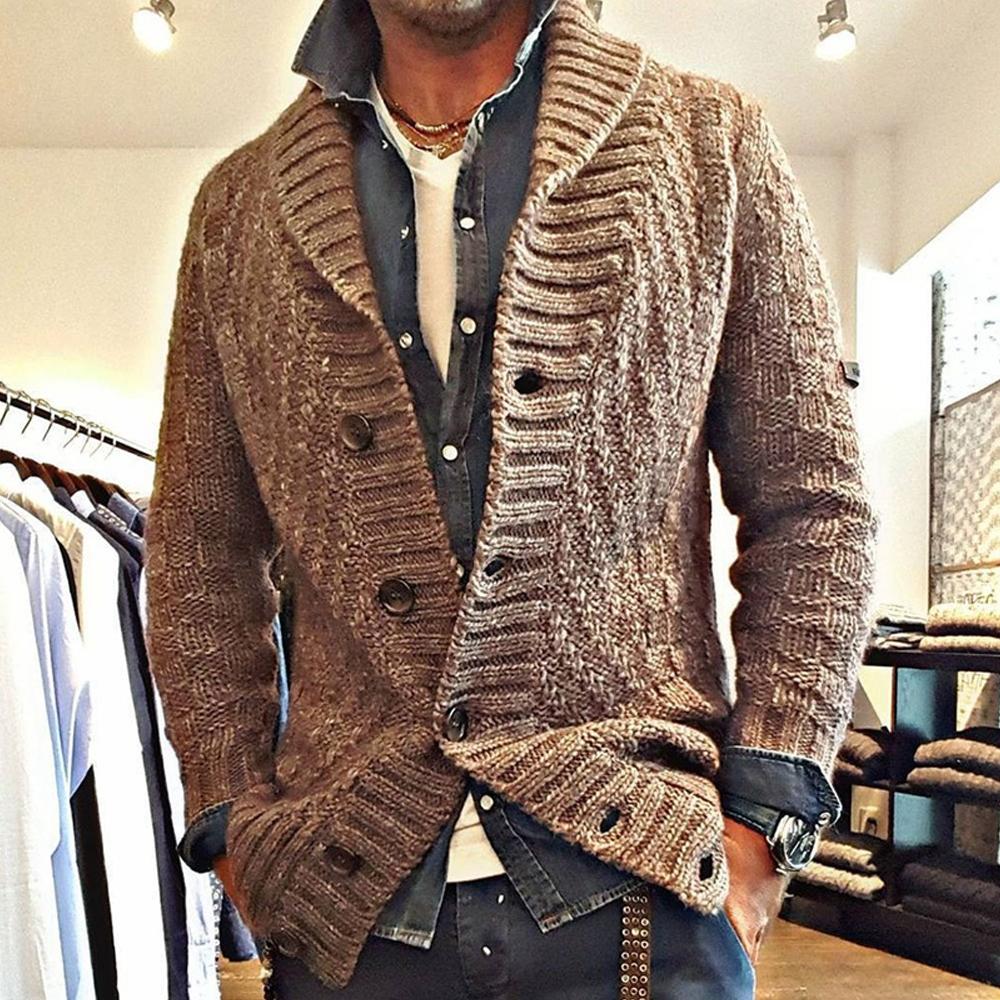 Men's rustic knit cardigan