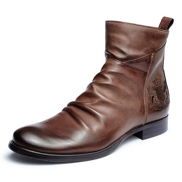 Stylish knight motorcycle boots with embroidery for men