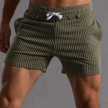Men’s Swim Shorts – Tailored Fit – Quick-Dry  – Mid-Thigh – Stripe Pattern