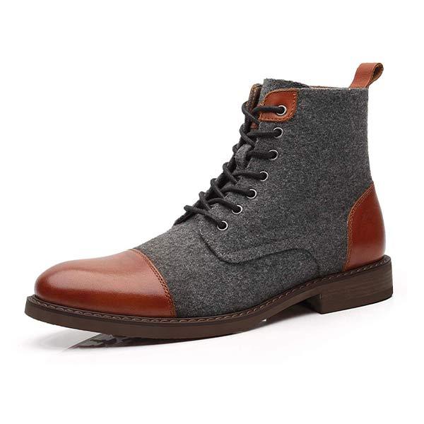 High-top biker boots with middle tube height for men