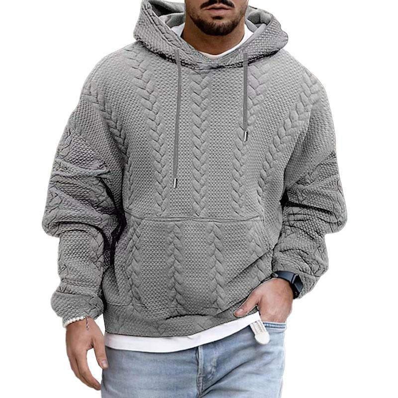 Warm and cozy cable knit hoodie for men