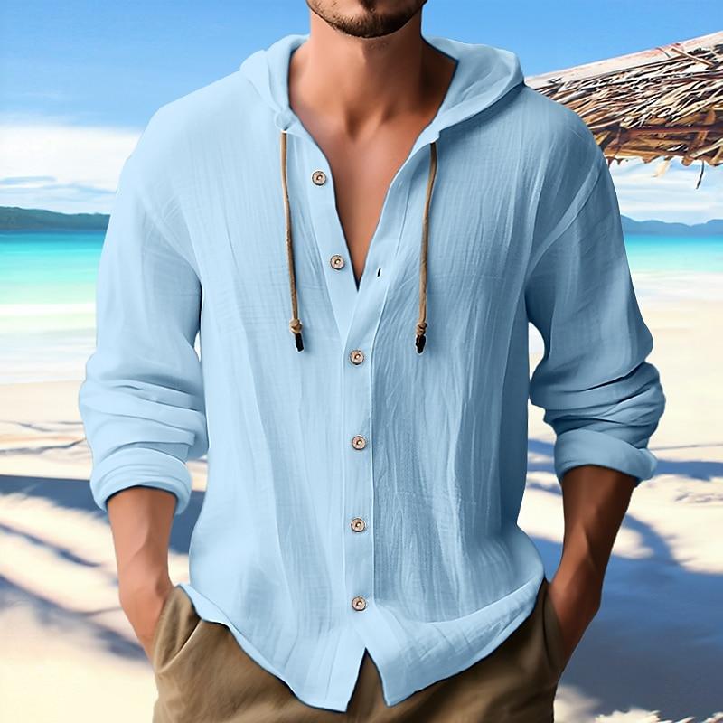 Men's hooded casual shirt