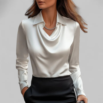 Harlow | Draped silk Blouse with Tailored Fit