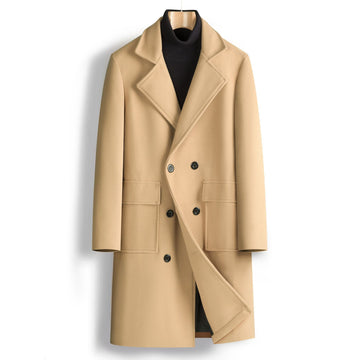 Men's Elegant Double-Breasted Overcoat