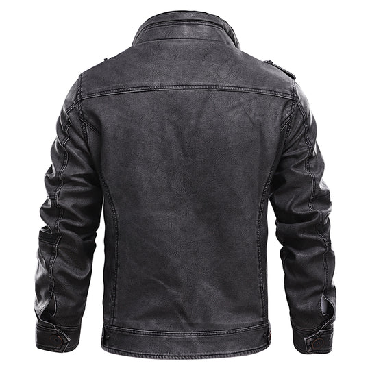 Jayce - stylish stand collar leather jacket