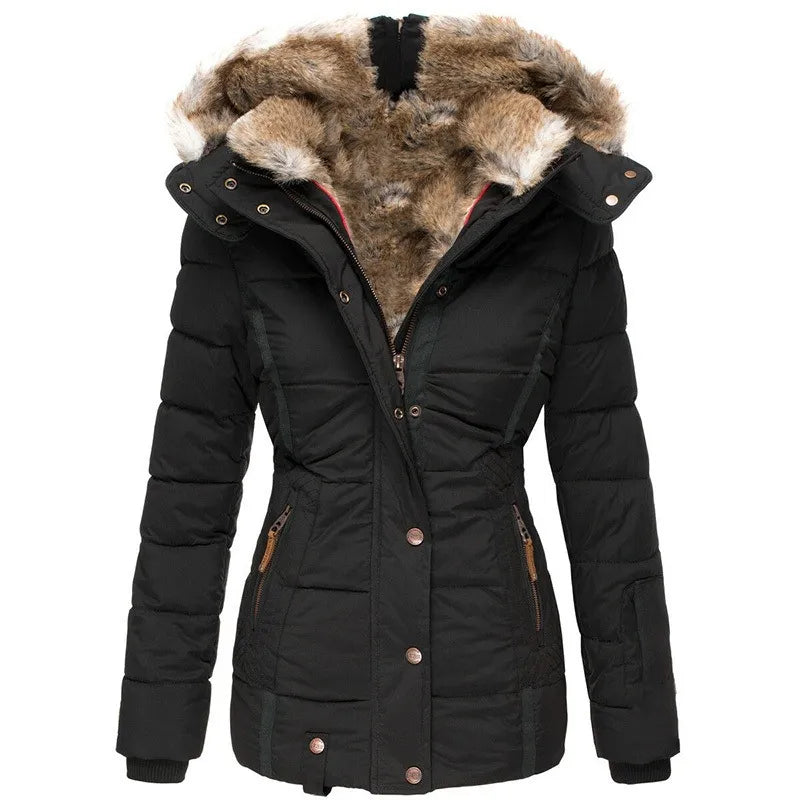 Bianca Quilted Faux Fur Lined Parka | Hooded Button Front Parka