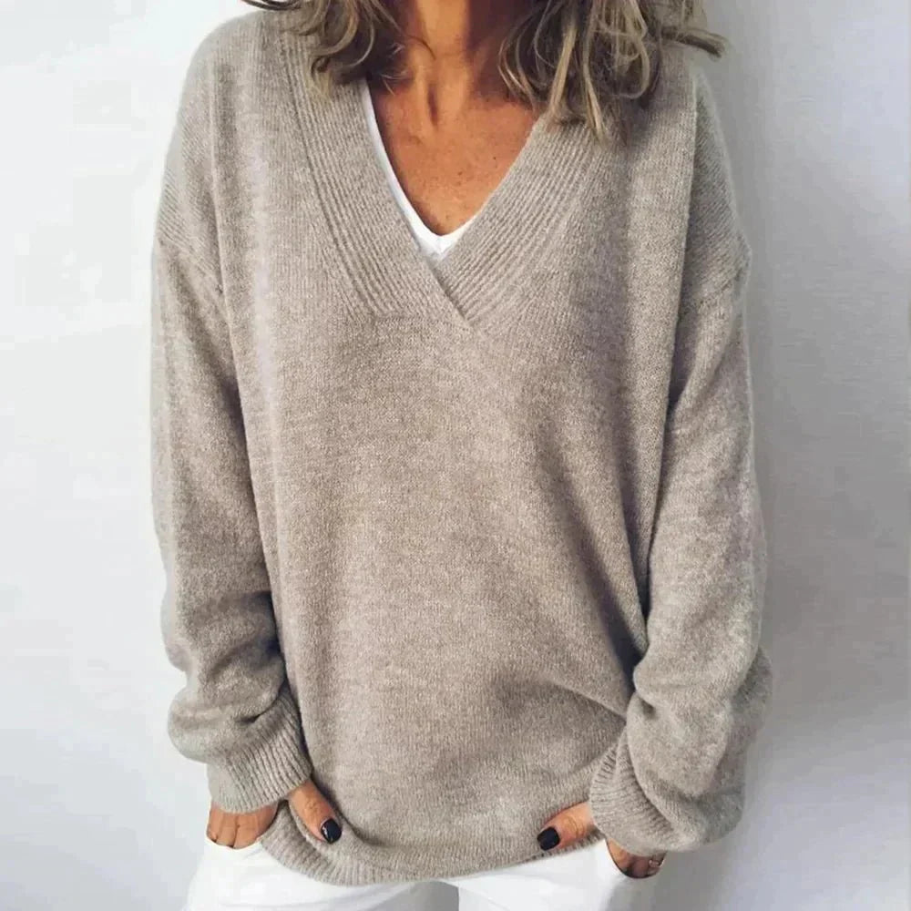 Women's casual v-neck sweater