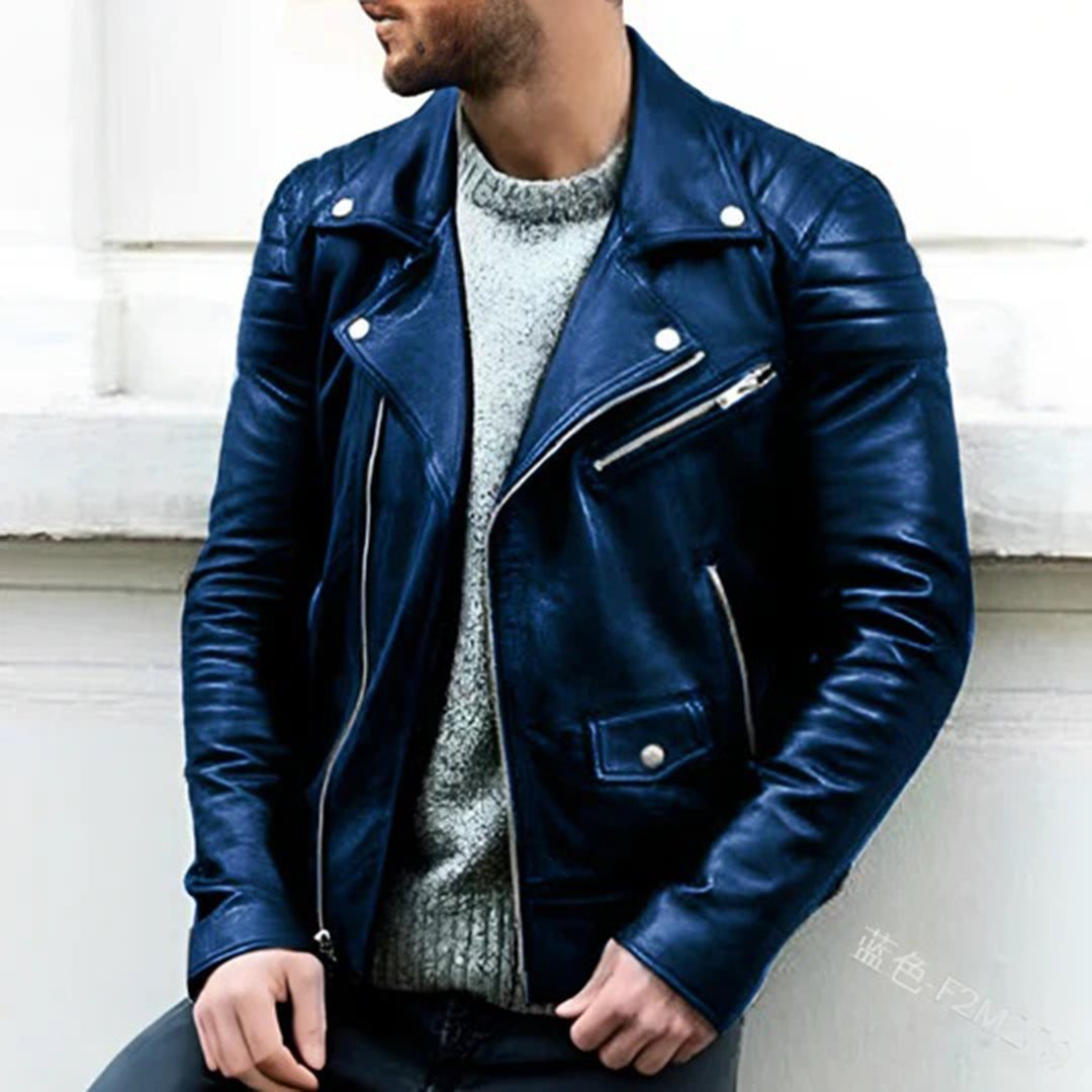 Men's classic leather biker jacket for edgy street style