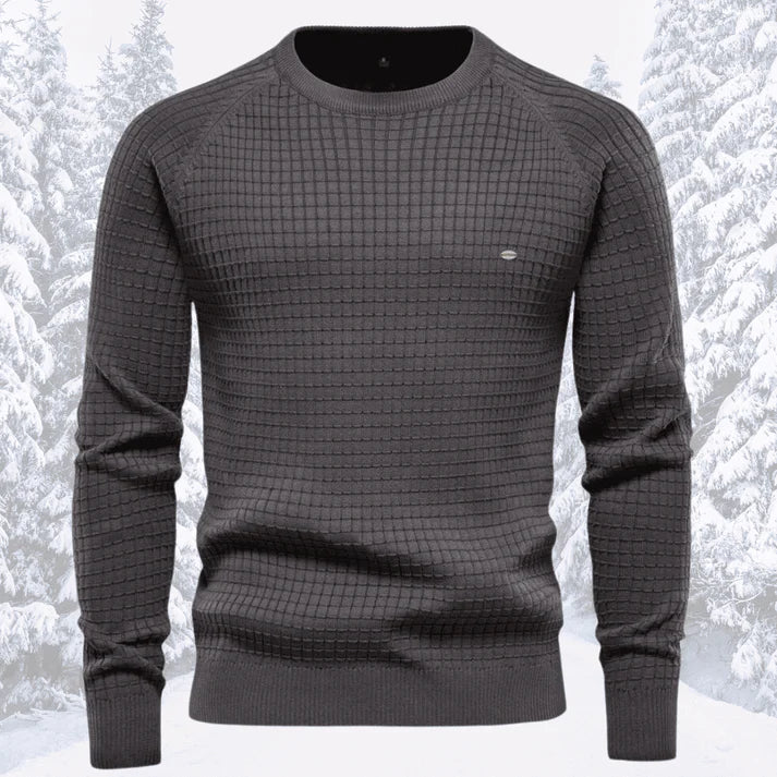 Men's waffle-knit crewneck sweater