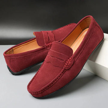 Men's slip-on breathable leather driving shoes