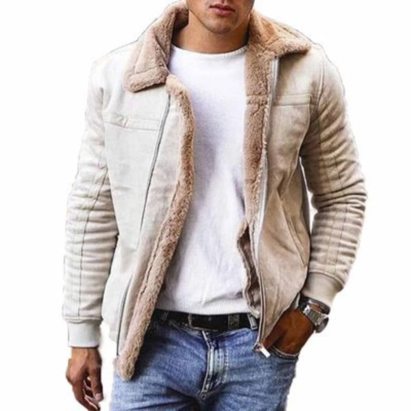 Men's shearling-lined winter jacket for effortless warmth