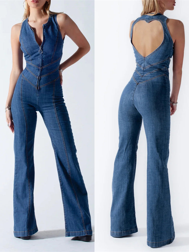 Women's denim jumpsuit