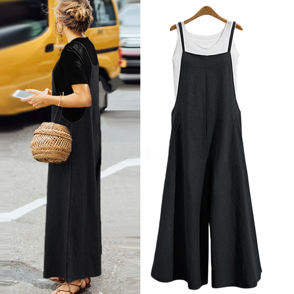 Women's casual wide-leg jumpsuit