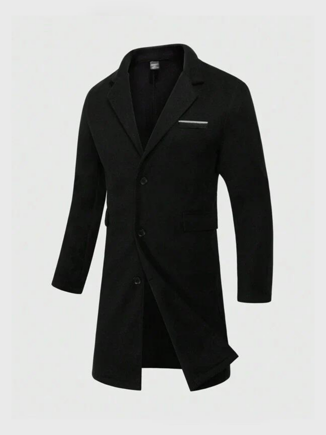 Men's classic black overcoat