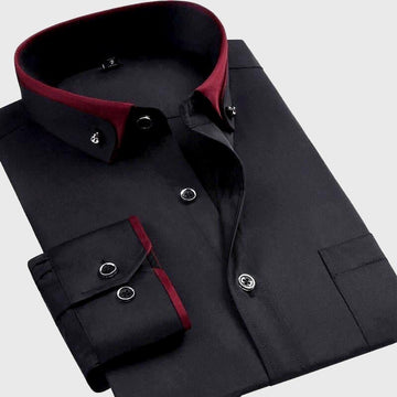 Men's formal dress shirt with contrast collar and cuffs