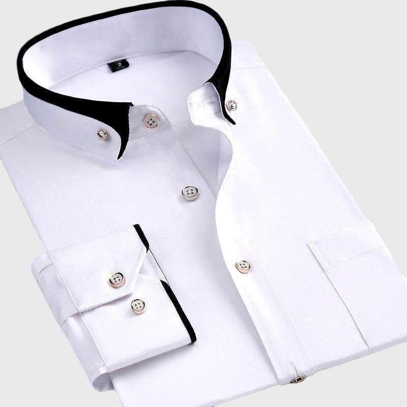 Men's formal dress shirt with contrast collar and cuffs