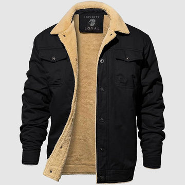 Men's warm jacket with sherpa lining