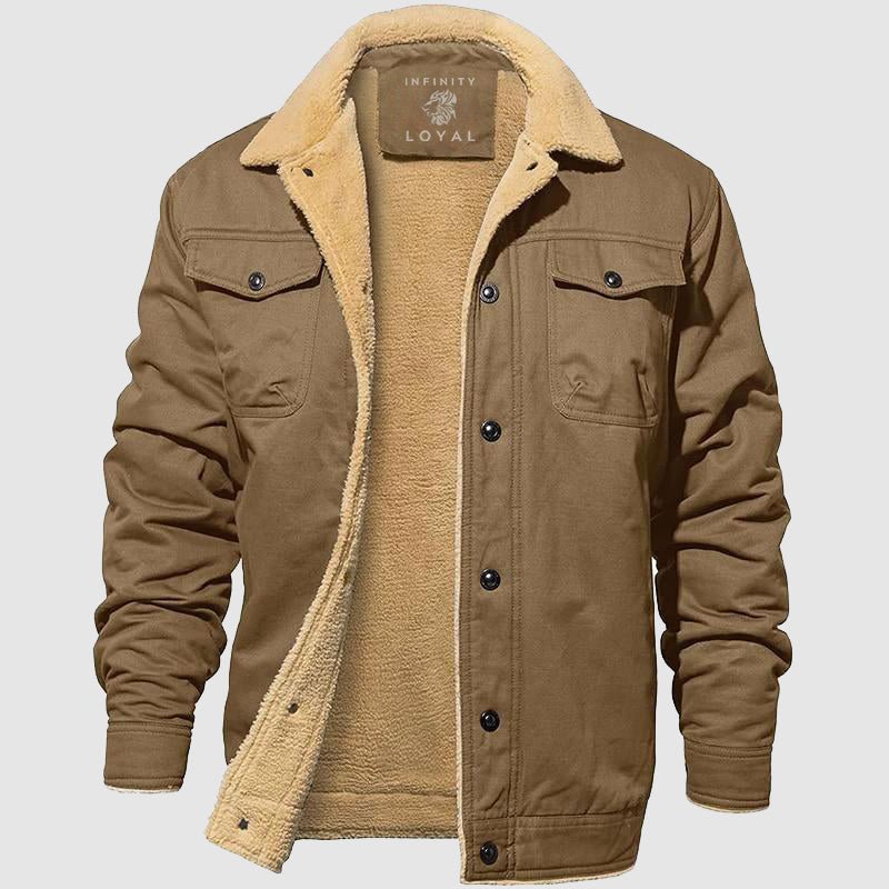 Men's warm jacket with sherpa lining