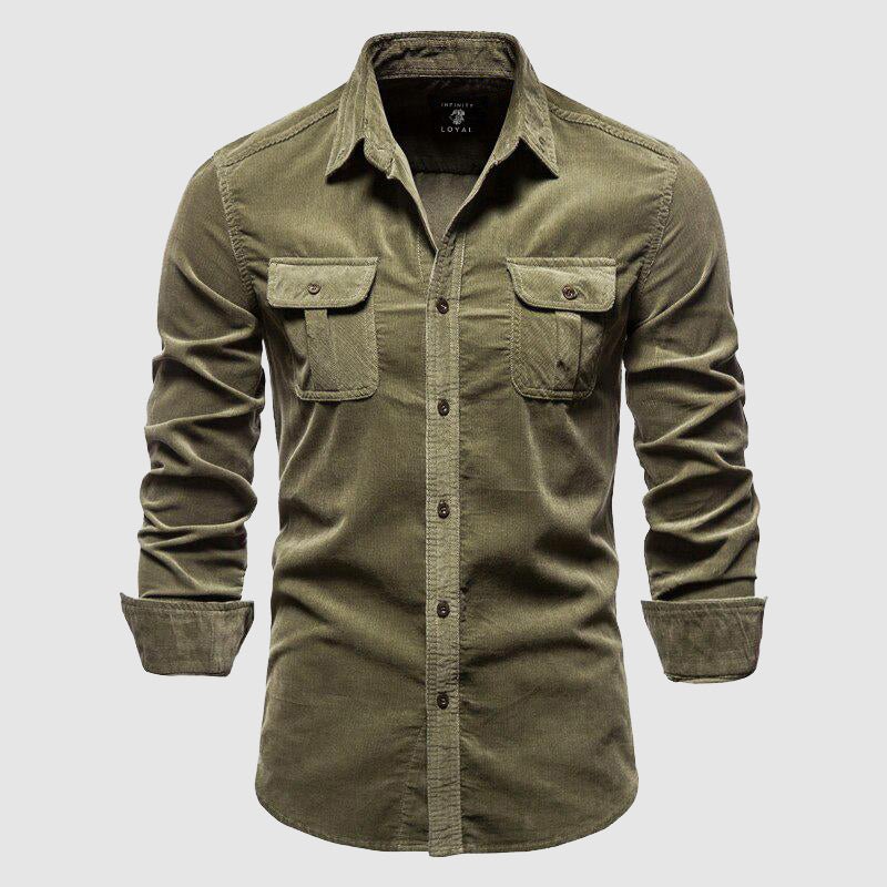 Men's long sleeve shirt with patch pockets