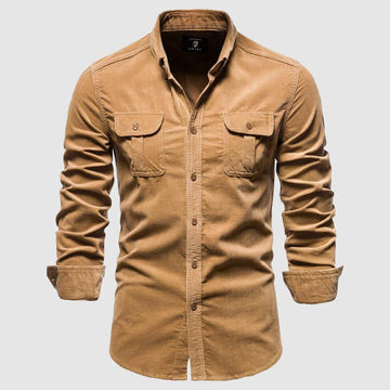 Men's long sleeve shirt with patch pockets