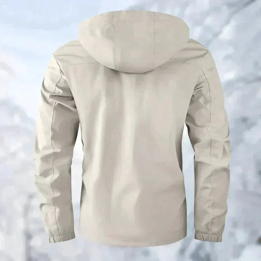 Men's waterproof hooded outdoor jacket for winter adventures