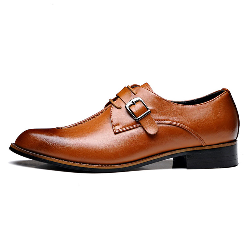 Men’s Monk Strap Dress Shoes - Polished Leather - Single Buckle - Classic Formal Wear