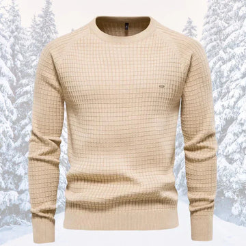 Men's waffle-knit crewneck sweater