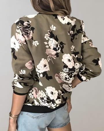 Women's floral bomber jacket for vibrant spring flair