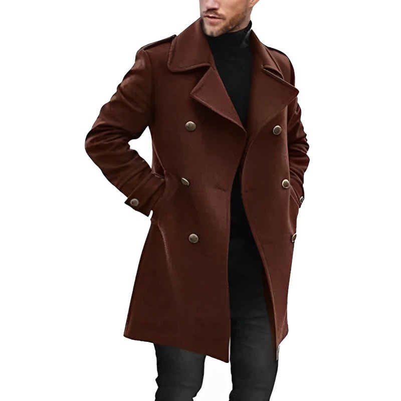 Men's classic double-breasted peacoat