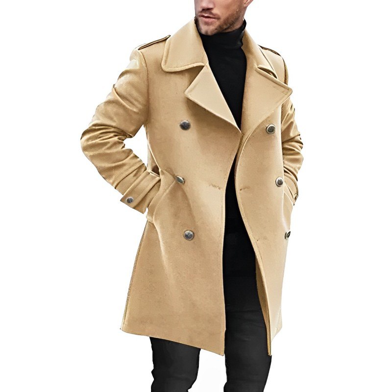 Men's classic double-breasted peacoat