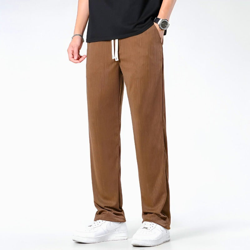 Jack Ribbed Relaxed Fit Pants | Drawstring Waist Casual Pants