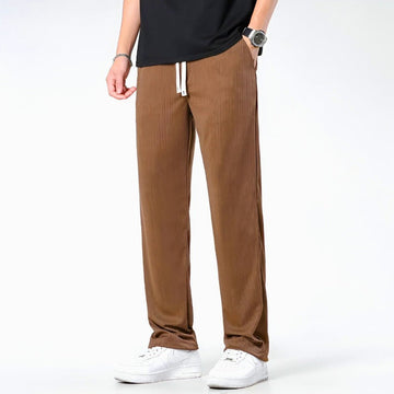 Jack Ribbed Relaxed Fit Pants | Drawstring Waist Casual Pants