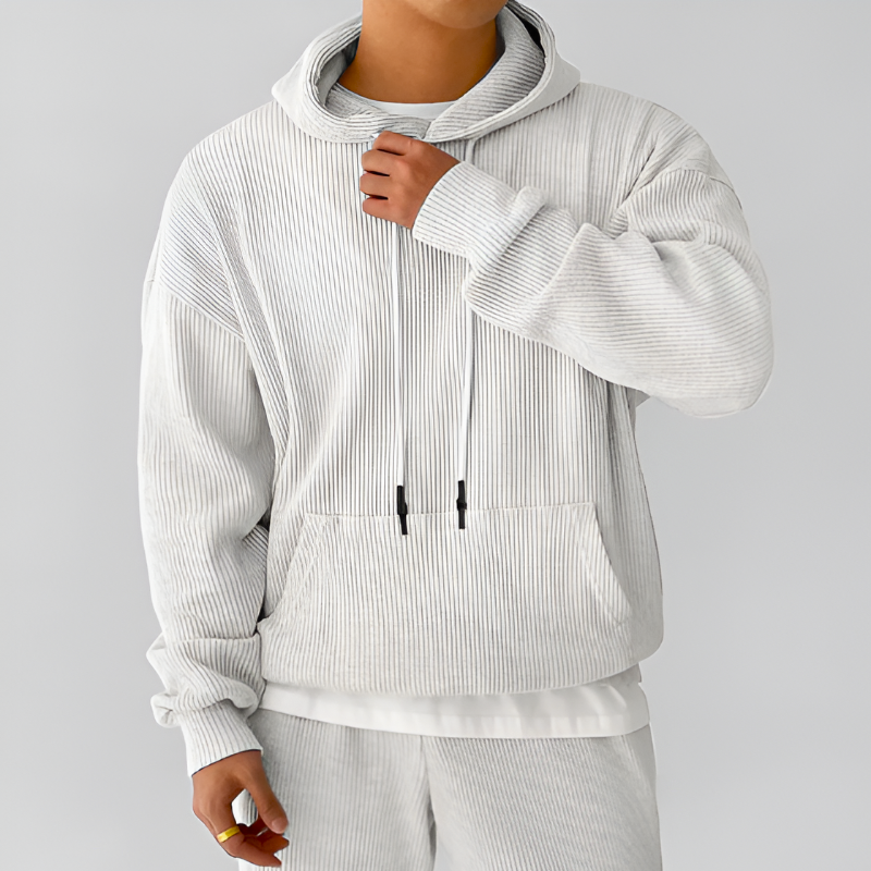 Jack Oversized Hoodie | Ribbed Drawstrings Kangaroo Pocket Hoodie