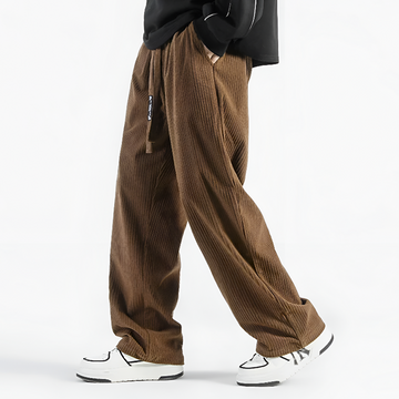 Jack Relaxed Fit Pants | Drawstring Waist Ribbed Pants