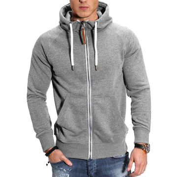 Men's hooded sweatshirt with drawstring closure and raglan sleeves