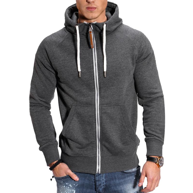 Men's hooded sweatshirt with drawstring closure and raglan sleeves