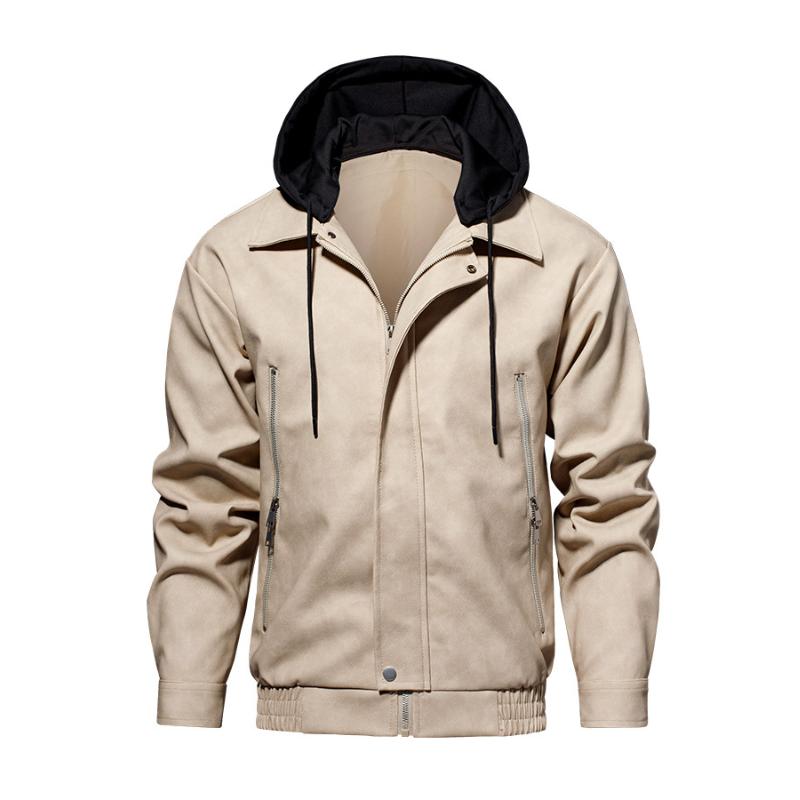 Men's warm and stylish puffer jacket with black hood