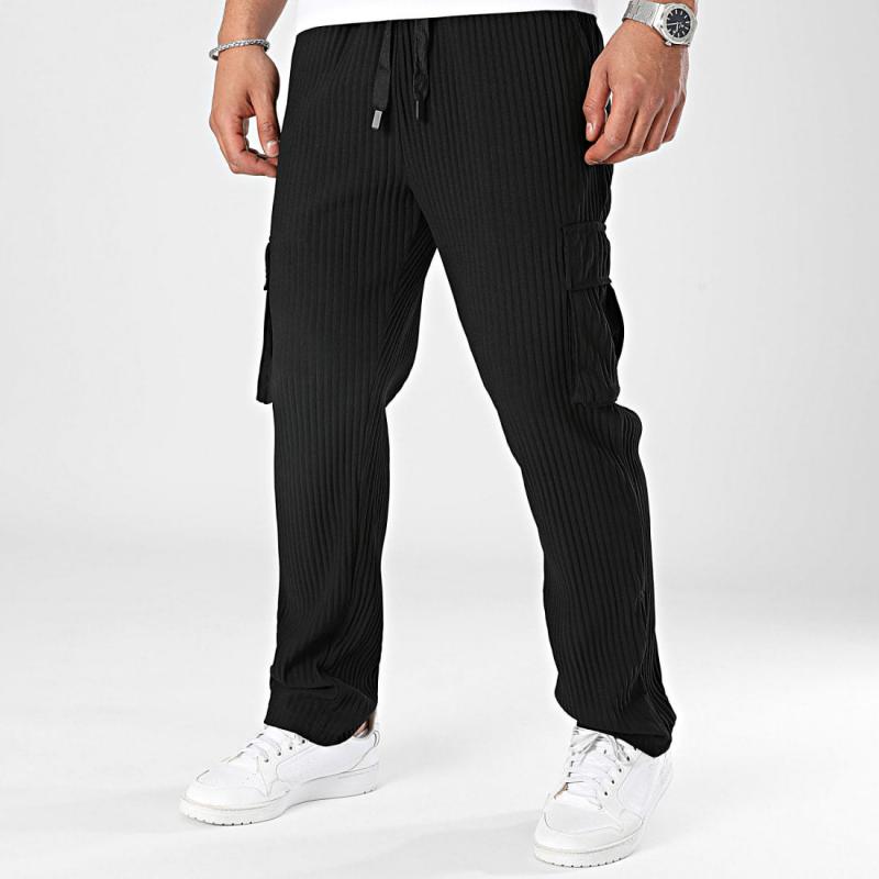 Men's corduroy cargo pants with side pockets