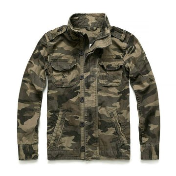 Men's military-inspired jacket with pockets