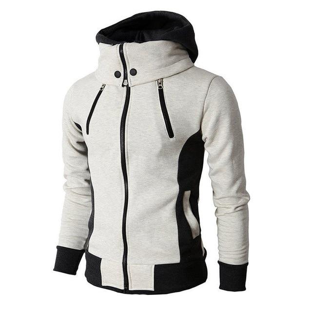 Men's contrast color blocking hooded jacket