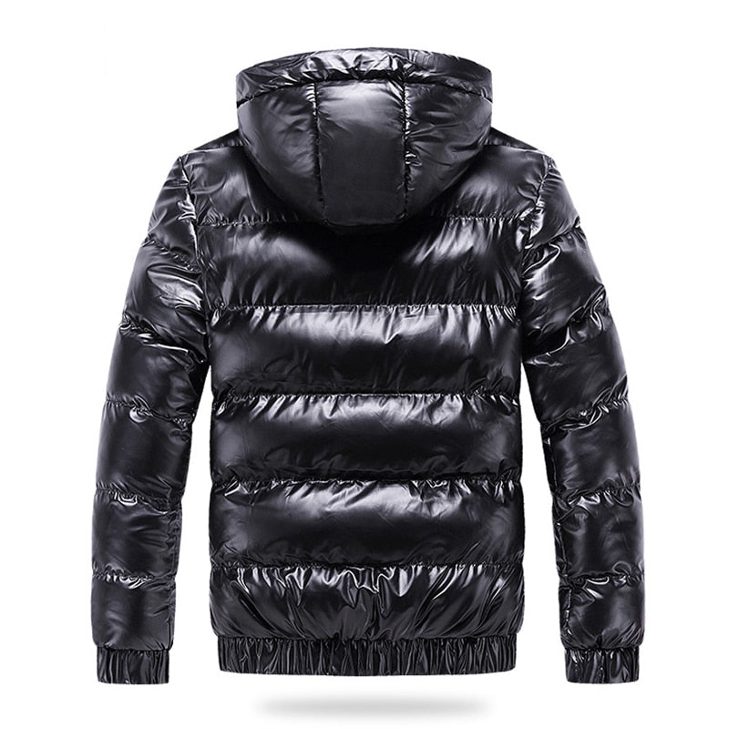 Men's quilted jacket with reflective finish