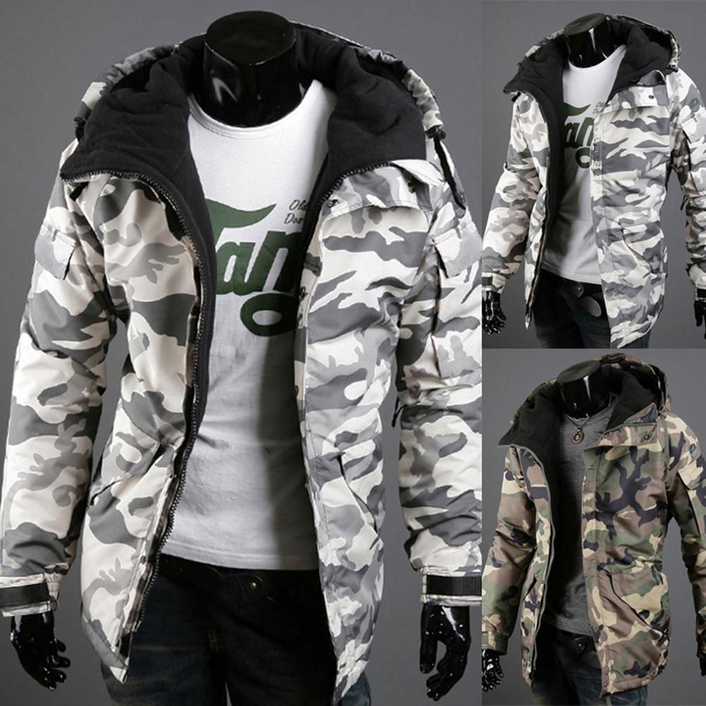 Men's camouflage padded jacket for outdoor adventures