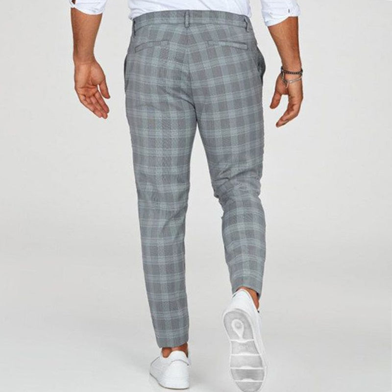 Men's slim fit plaid pants